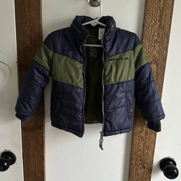 GUESS Color Block Puffer Winter Coat Jacket Baby Toddler Boy 24 Months - Picture 3 of 12